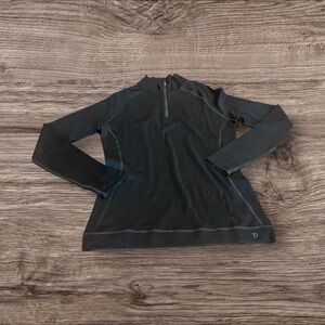 Duck Camp Women’s Black Outdoor 1/4 Zip Base Layer Merino Wool Pullover Top XL